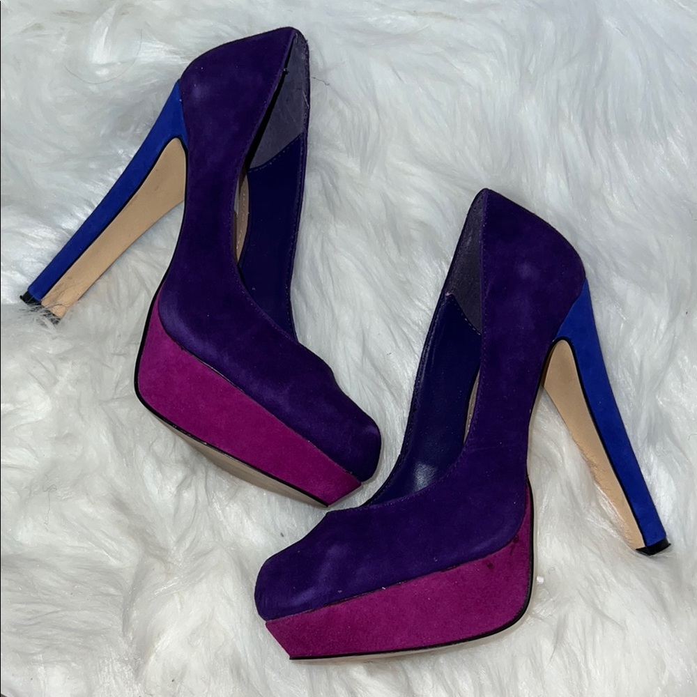 Steve Madden Beast-M Pur Multi  Purple and Blue Women's Heels